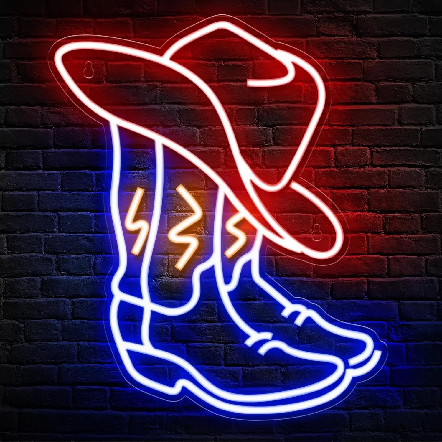 Enseigne néon LED Bottes de Cowboy Lumière néon Cowboy Western Décoration murale pour Chambre Bar Bureau Cadeau d'anniversaire Noël pour les amateurs de rodéo
