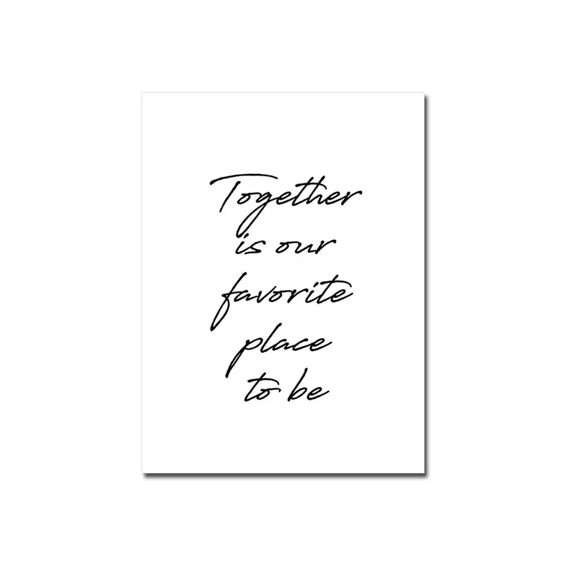 Happy Family Quote Wall Art Black White Poster Love Heart Print Nordic Canvas Painting Minimalist Picture Living Bedroom Decor
