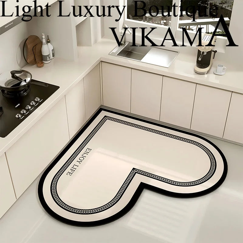 Alfombra decorativa de moda sencilla de diatomita VIKAMA para el hogar, para cocina, baño, entrada, lavable y resistente a la suciedad