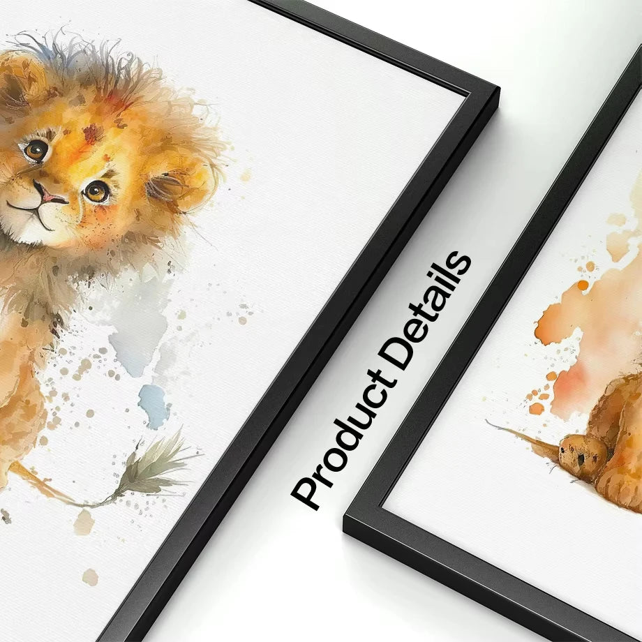 Pintura en lienzo de elefante, león, jirafa, tigre, cebra, arte de pared, carteles y grabados de animales, imágenes de pared, decoración de habitación de bebés y niños