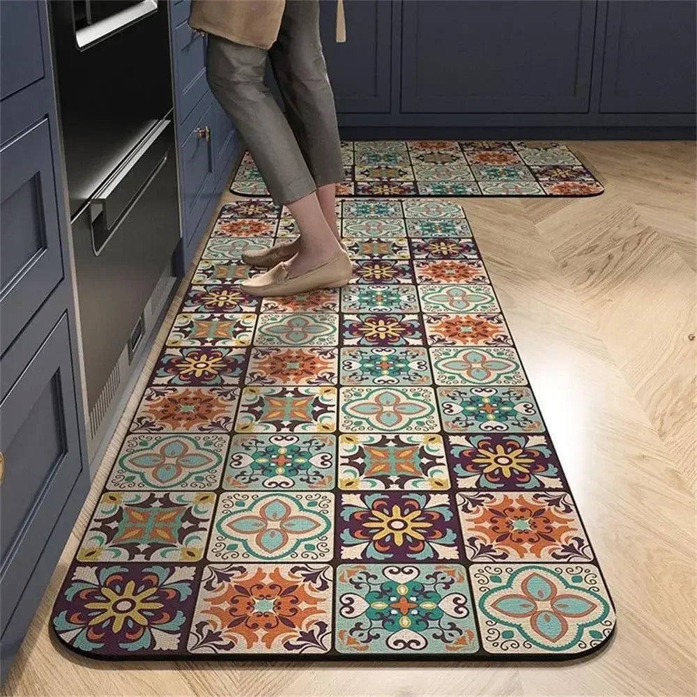 Alfombrilla de cocina VIKAMA de 1/2 piezas, antideslizante y fácil de mantener, decoración del hogar, alfombra para porche de entrada, alfombrilla para sala de estar
