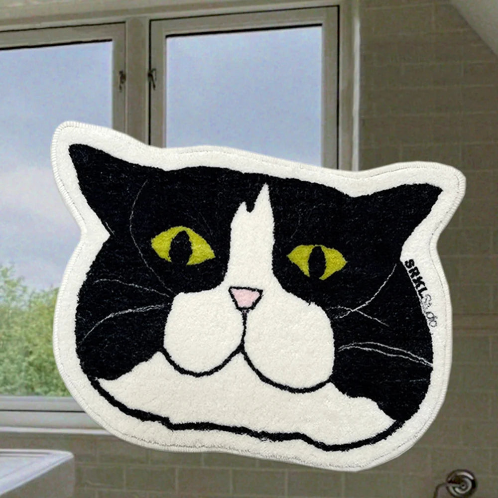 Tapis à poils courts pour animaux de compagnie mignons VIKAMA, lavable en machine, pour chambre d'enfant, aire de jeux, tapis rampant pour bébé, style INS, motif chat, décoration d'intérieur