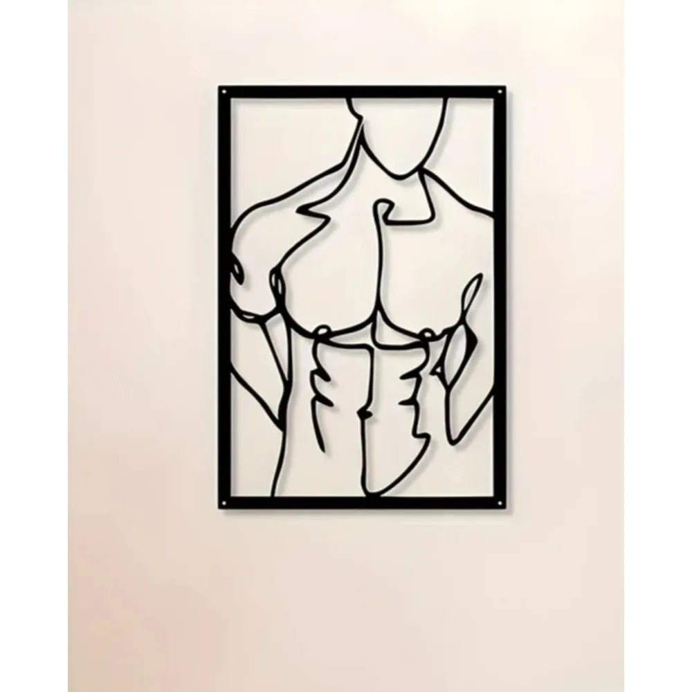 Arte de pared moderno de metal de 40x60cm - Diseño geométrico abstracto para sala de estar, decoración contemporánea elegante