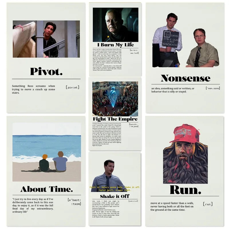 Minimalist Movie Poster Forrest Gump/The Office/About Time Poster Movie Poster Vintage Film Retro TV Series Art Print Home Decor