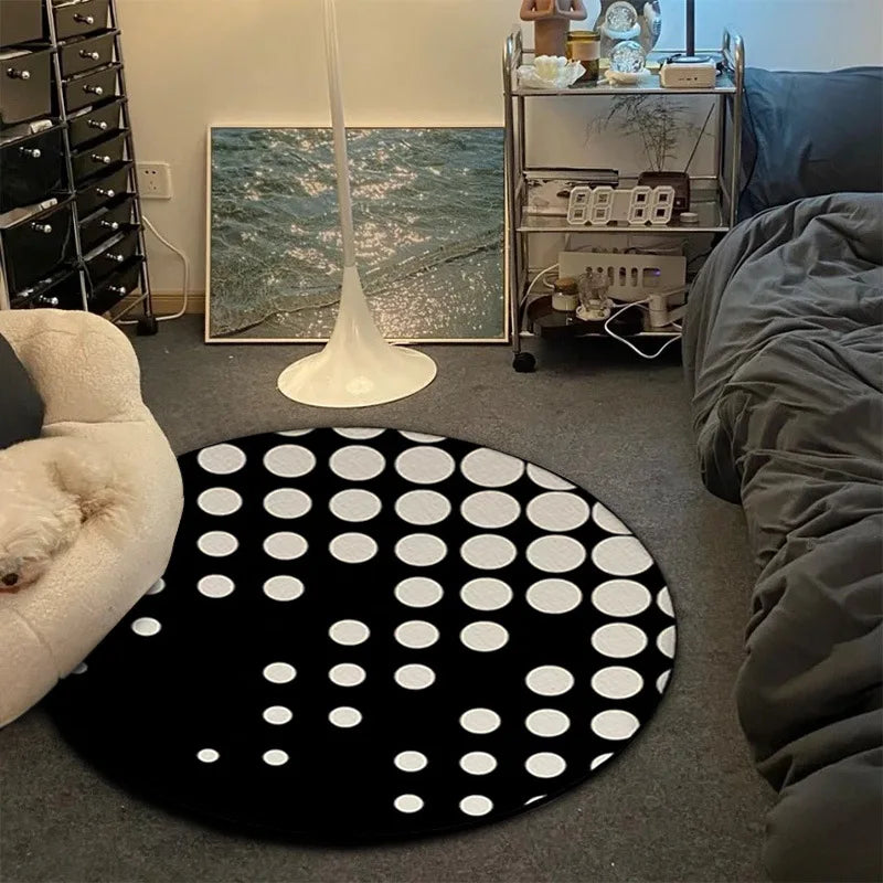 Alfombra VIKAMA para CD de música, alfombra redonda para silla de juegos, alfombrilla de suelo para habitación, sala de estar decorada, salón, alfombra antideslizante de gran superficie