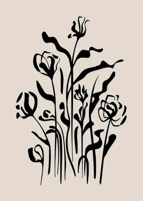 Abstract Floral Art Prints Poster Abstract Botanical Flowers Leaves Poster Canvas Painting Boho Home Room Aesthetic Wall Decor