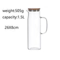 Nouvelle bouilloire en verre épaissi de 1000 ml/1500 ml avec couvercle en bambou et filtre, peut être ajoutée à la bouilloire pour jus et café