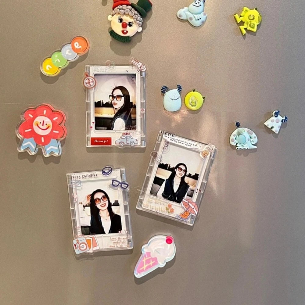 Nuevos marcos magnéticos para fotos para refrigerador, marcos de fotos de colores de 3 pulgadas, álbum de imanes para nevera, regalo de San Valentín, aniversario