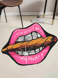 Tapis à Lèvres Roses Créatif VIKAMA, Tapis Décoratif Durable et Résistant à l'Usure pour Chevet, Chambre à Coucher, Paillasson d'Entrée, Tapis Décoratif pour la Maison