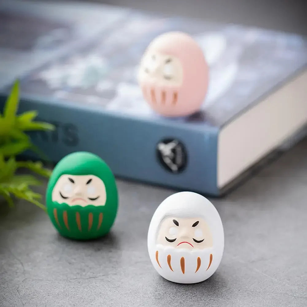 8 estilos de muñecas Daruma japonesas de cerámica, amuleto de la suerte, adorno de la fortuna, decoración de paisaje para el hogar y la oficina, accesorios de regalo en miniatura