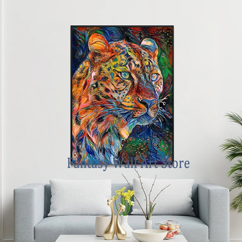 Póster de pintura al óleo de animales abstractos de vapor, pintura al óleo abstracta vintage, decoración artística de animales, impresiones en lienzo estéticas para el hogar y la habitación
