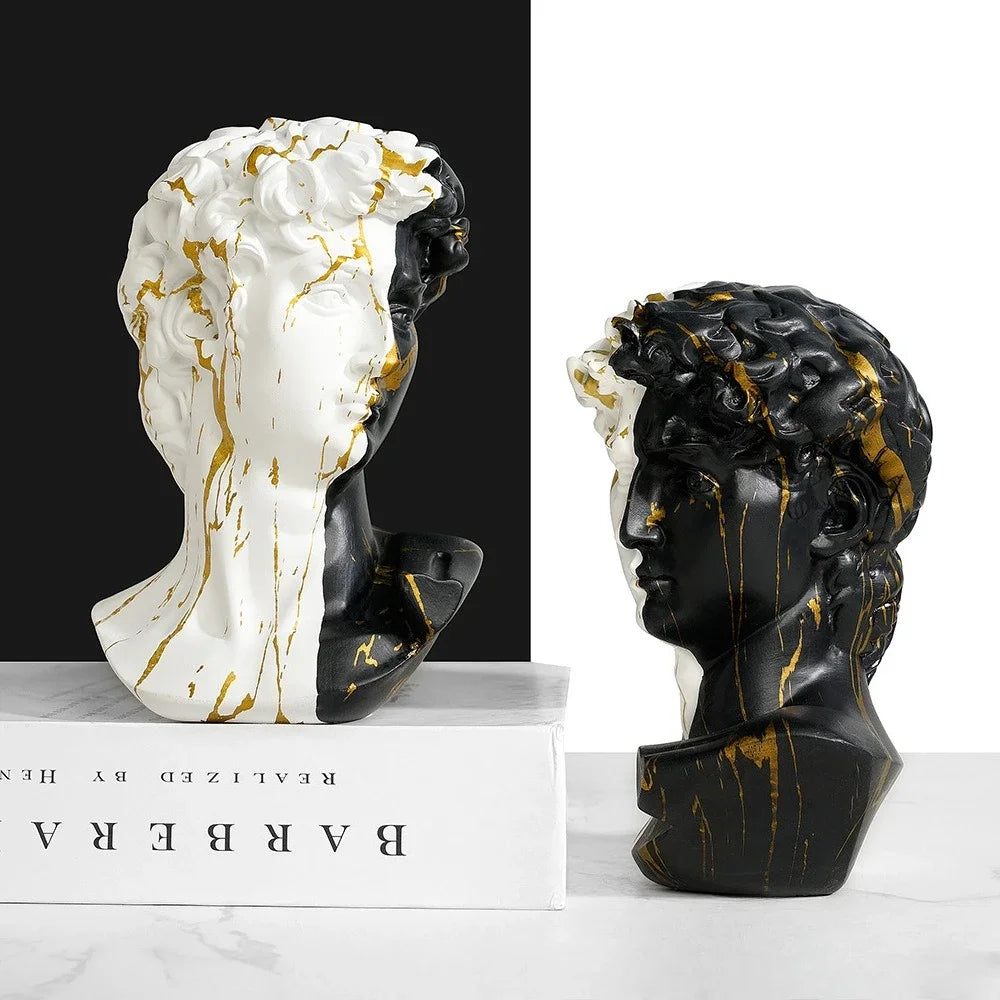 Statue de David de style européen 15 cm, sculpture en résine, art de Michel-Ange, décor de bureau, petite sculpture d'art, réplique de qualité galerie