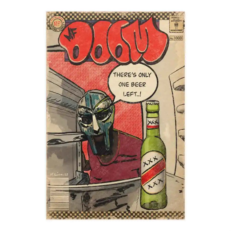 MF Doom Comic Poster Aesthetic Nas Michael Jackson Music Album Hip Hop Rapper Manga Vintage Canvas For Wall Art Mural Room Decor
