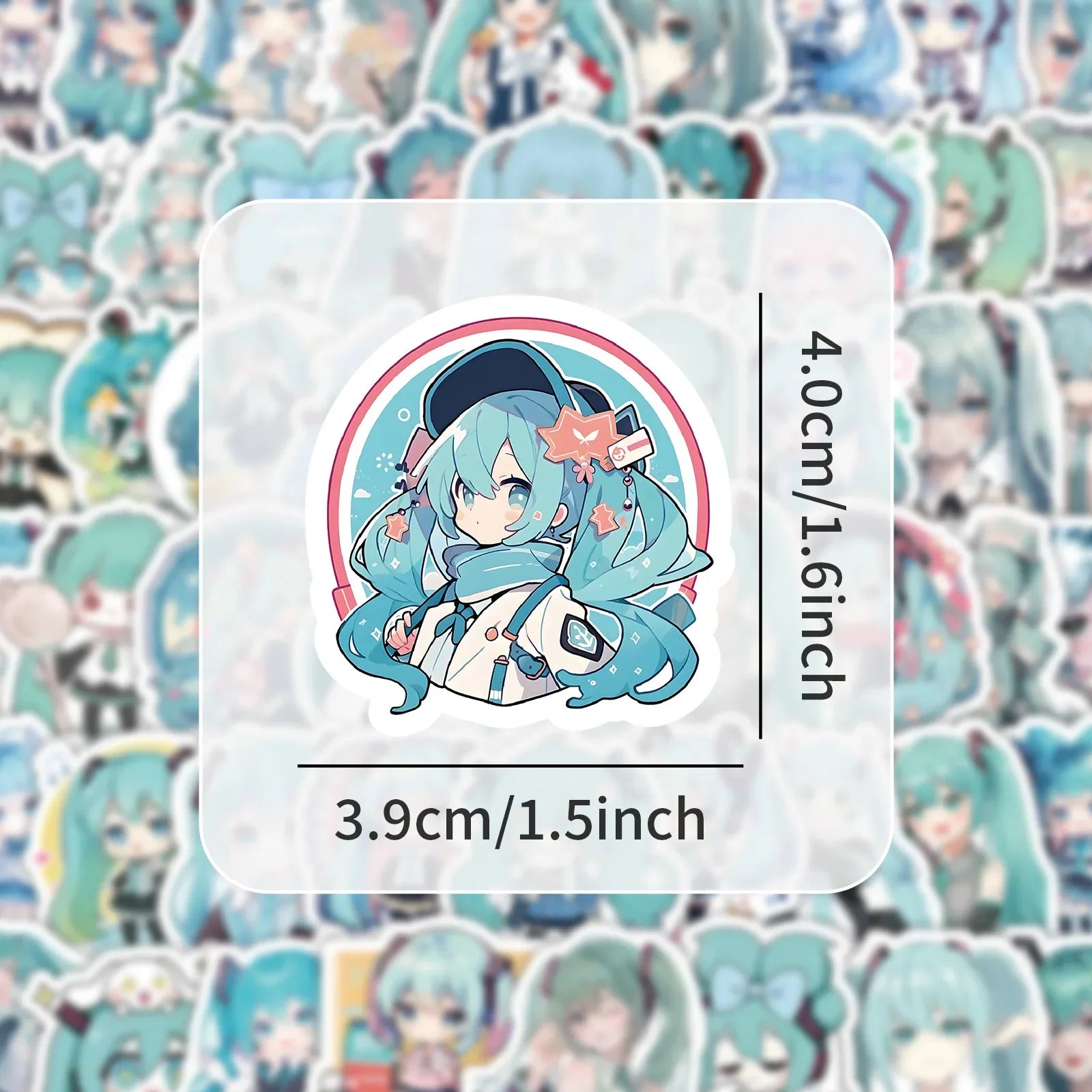 100pcs Hatsune Cute Miku Stickers Pack Waterproof Phone Case Cartoon Journaling Stationery Kawaii Packaging Laptop Sticker