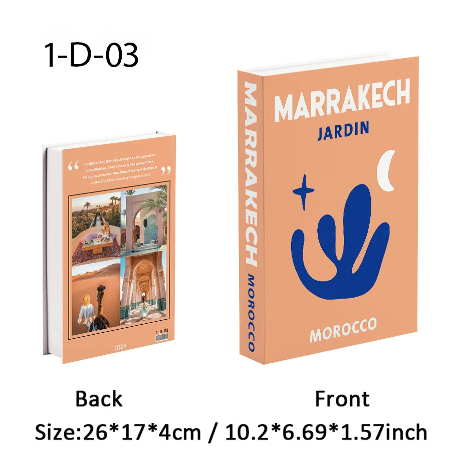 New Travel Decorative Books Book Decoration Luxury Fake Books Decor Table Storage Box Shelf Ornaments Interior Desk Aesthetic