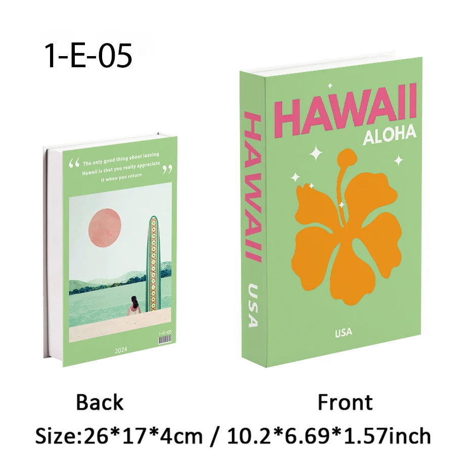 New Travel Decorative Books Book Decoration Luxury Fake Books Decor Table Storage Box Shelf Ornaments Interior Desk Aesthetic