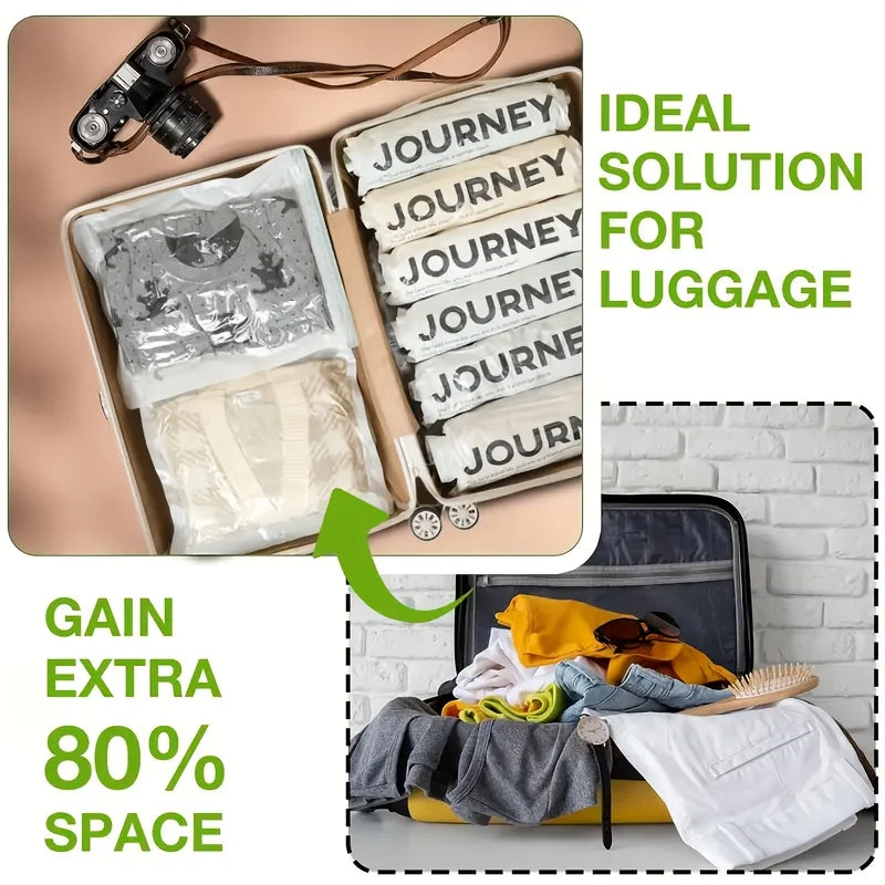 4-Pack Colorful Compression Bags! 3 Sizes, Space-Saving, Roll-Up Design. Waterproof, Durable for Trips & Outdoors
