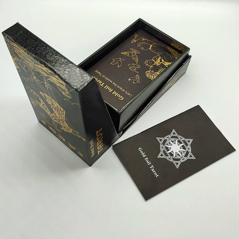 Classical Gold Foil Waterproof Tarot Cards With Megnet Box As Special Gift