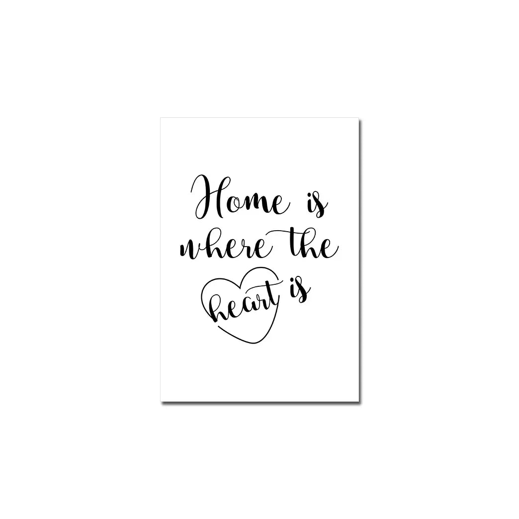 Happy Family Quote Wall Art Black White Poster Love Heart Print Nordic Canvas Painting Minimalist Picture Living Bedroom Decor