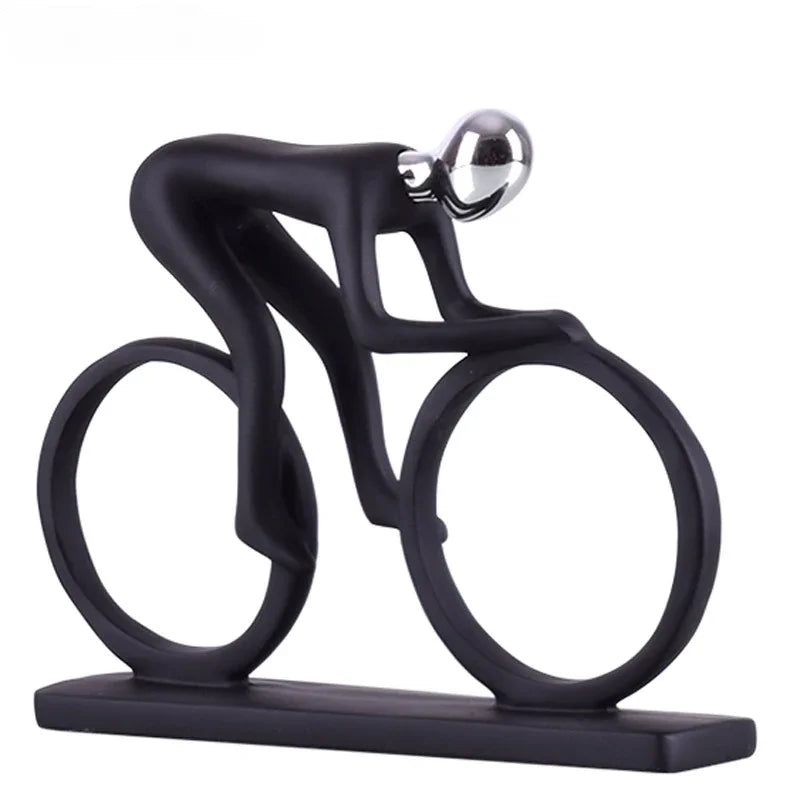 Décoration d'intérieur moderne abstraite en résine, statue de cycliste, figurine de coureur de vélo, décoration de bureau et de salon