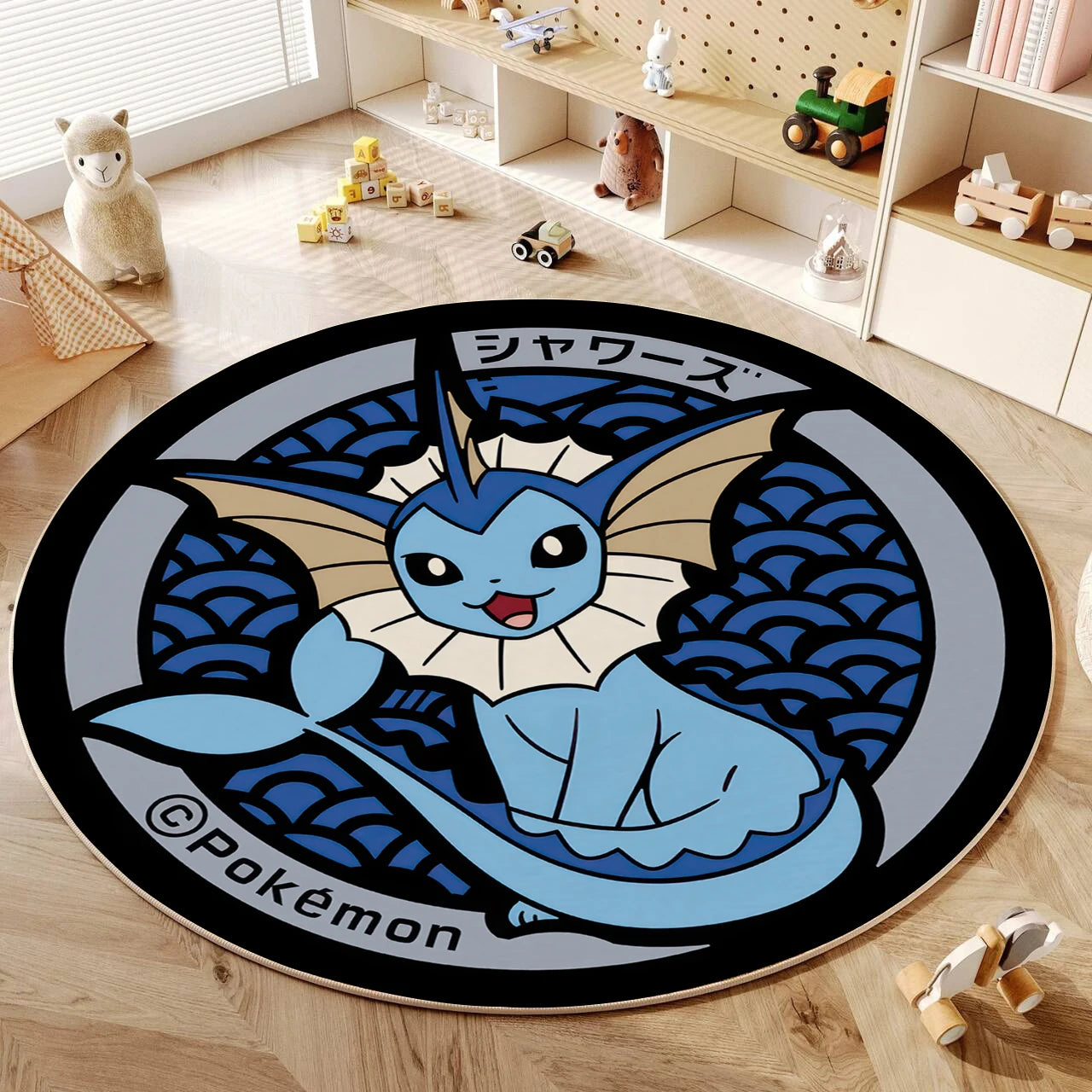 Alfombra redonda de dibujos animados VIKAMA, alfombrilla de piso para silla de computadora gamer, alfombra para habitación de chica, alfombra de dormitorio, resistente a las manchas, decoración del hogar