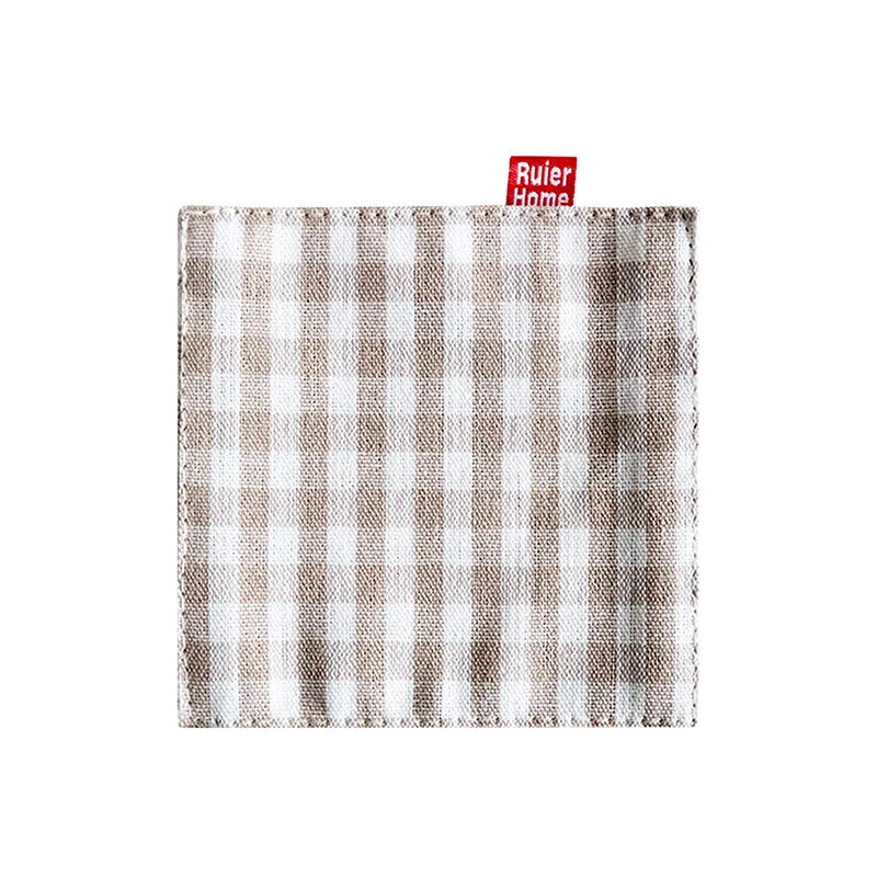 New Stripe Series Multicolor Korean Cotton Coaster Square Fresh Table Cloth Heat Insulation Mat Coffee Cup Placemat Table Decor