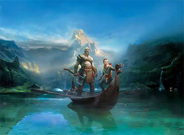 God of War Ragnarok 2022 Poster - Kratos Themed Wall Art for Gaming Room Decor