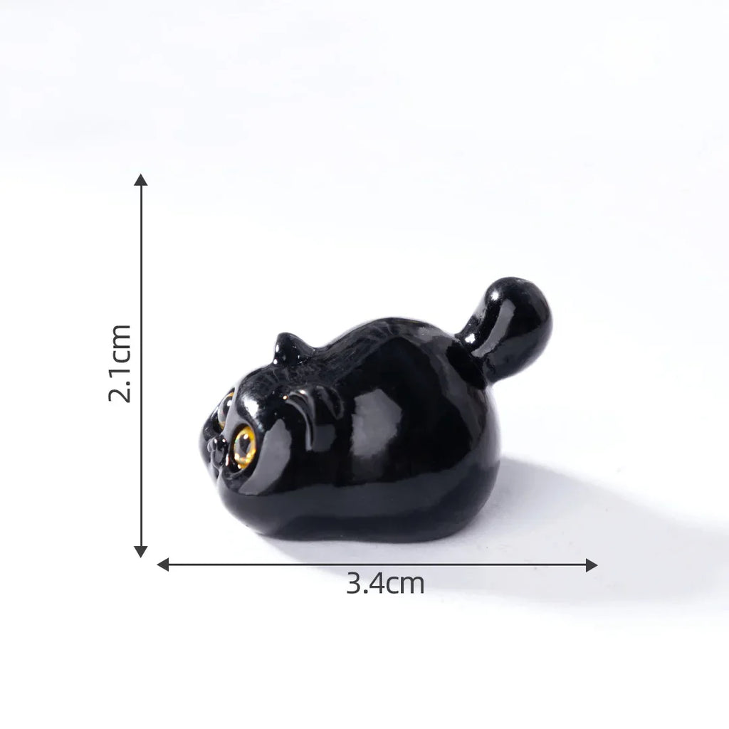 5-15Pcs Ornement Chat Noir Mini Figurines Miniature Résine Mignon Chatons Micro Paysage Artisanat Petits Ornements Décoration de Bureau