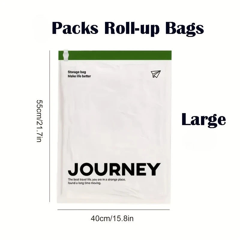 4-Pack Colorful Compression Bags! 3 Sizes, Space-Saving, Roll-Up Design. Waterproof, Durable for Trips & Outdoors