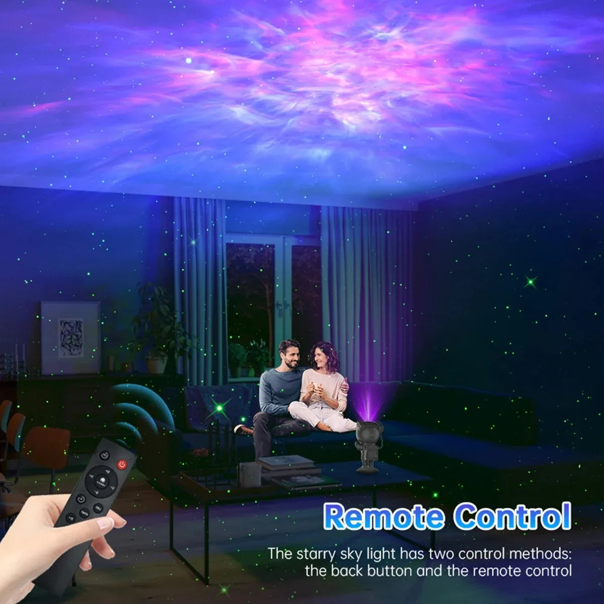 Proyector de Estrellas Galaxia Luz Nocturna Astronauta Nebulosa Estrellada Lámpara LED de Techo Regalo para Niños y Adultos para Dormitorio, Cumpleaños, Navidad