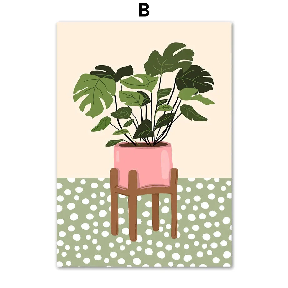 Plantas Tropicales Margarita Jarrón Pizza Taza de Café Comida Carteles Abstractos Láminas Arte de Pared Lienzo Fotos Boho Cocina Sala de Estar Decoración