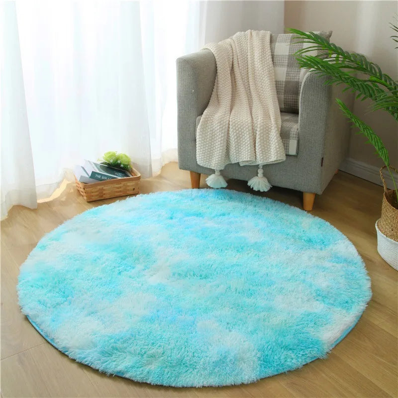 VIKAMA Alfombra redonda rosa Esponjosa Suave para Suelos Alfombra para Habitación de Niñas Castillo de Princesas Alfombra de Peluche para Sala de Estar Decoración del Hogar
