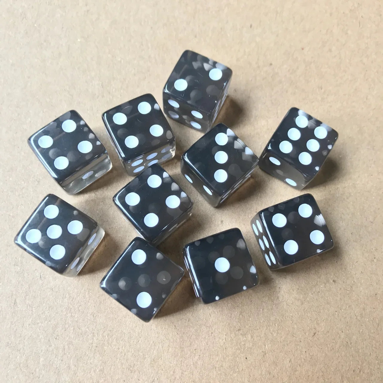 10pcs/set Transparent Dice Right Angle Dice Board Game Accessories 16mm