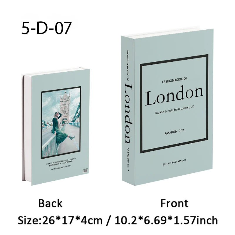 Paris New York Luxury Fake Book Storage Box Brazil Mexico Decorative Books Home Decor Coffee Table Shelf Interior Decoration