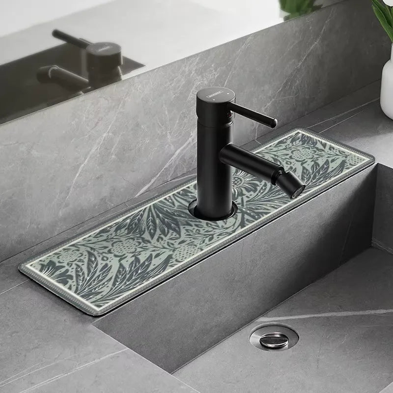 VIKAMA Grifo de cocina con diseño de dibujos animados, súper absorbente, para cafetera, escurridor, alfombrilla de secado rápido para baño
