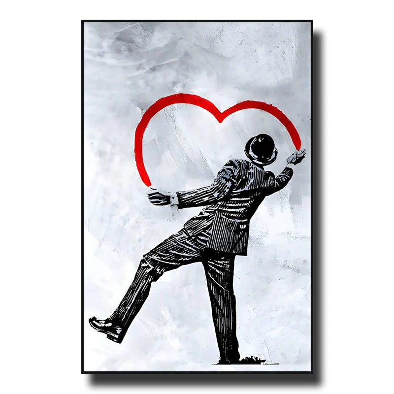 Banksy Street Graffiti Decorative Canvas Painting Girl with Balloon Art Poster Abstract Figure Mural Room Wall Decoration Prints