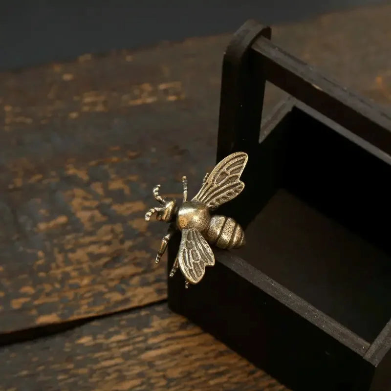 Figuritas Coleccionables de Mini Abejas de Latón Vintage de 1 o 3 piezas - Decoración de Escritorio Antigua Hecha a Mano - Regalo Ideal para Coleccionistas de Hogar y Oficina