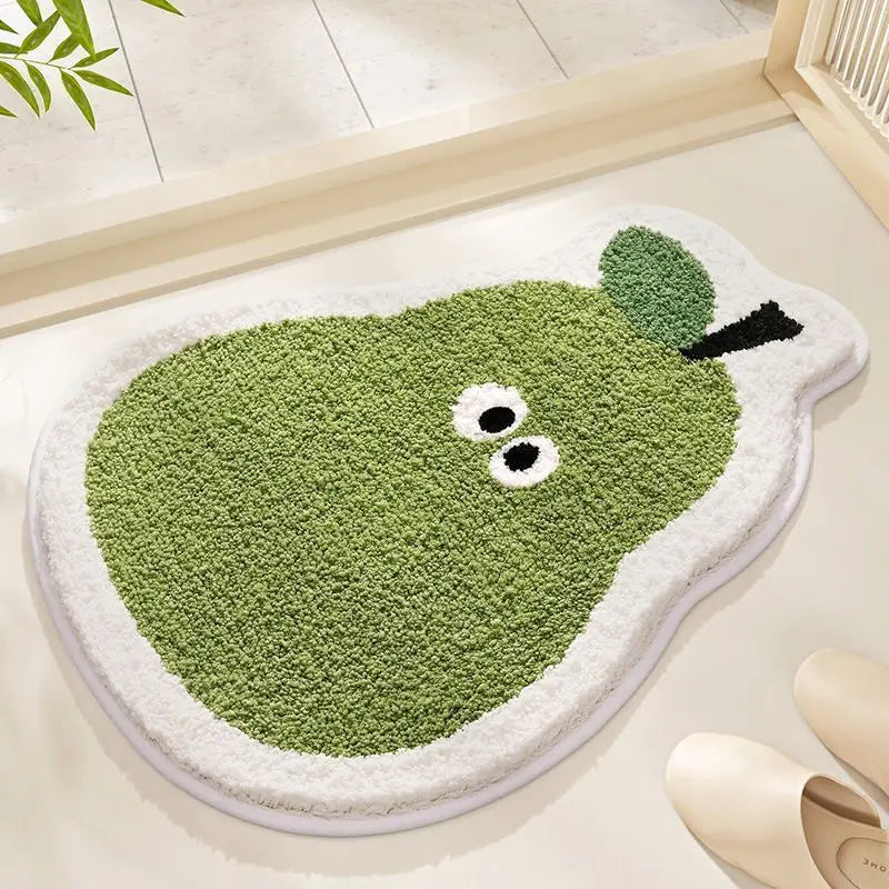 Alfombra de Imitación de Cachemira con Diseño de Frutas Frescas VIKAMA, Cálida, Lavable a Máquina, para Baño, Puerta, Porche, Decoración del Hogar