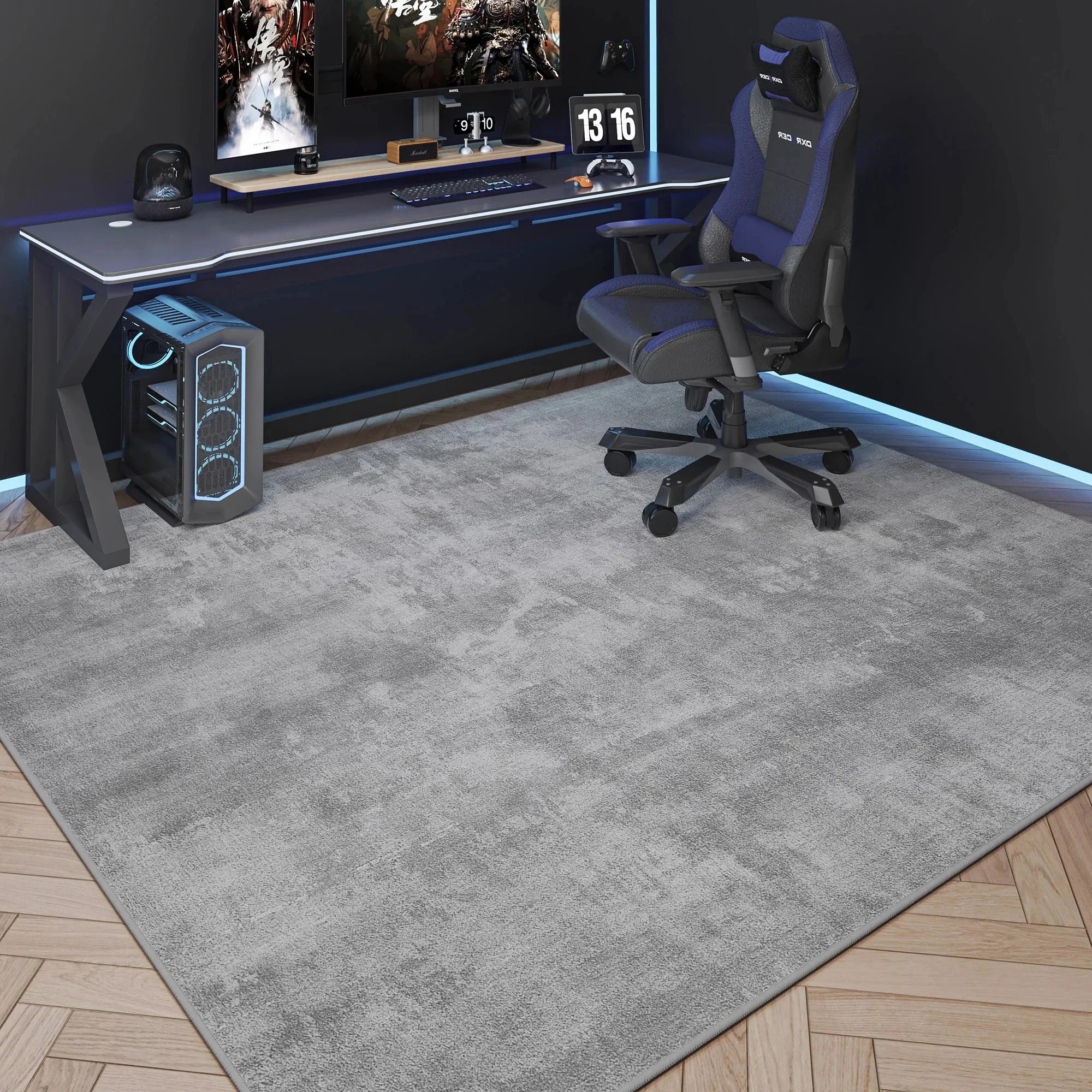 Alfombra para sala de juegos VIKAMA - Tapete para sala de estar de estilo simple - Alfombra duradera y lavable para sofá y mesa de café - Decoración del hogar
