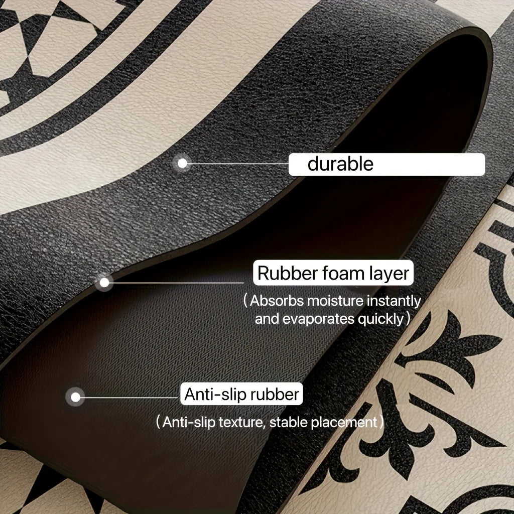Tapis d'évier anti-éclaboussures de style rétro Tapis absorbant de cuisine Tapis de table Tapis de protection étanche pour lavabo Tapis de salle de bain