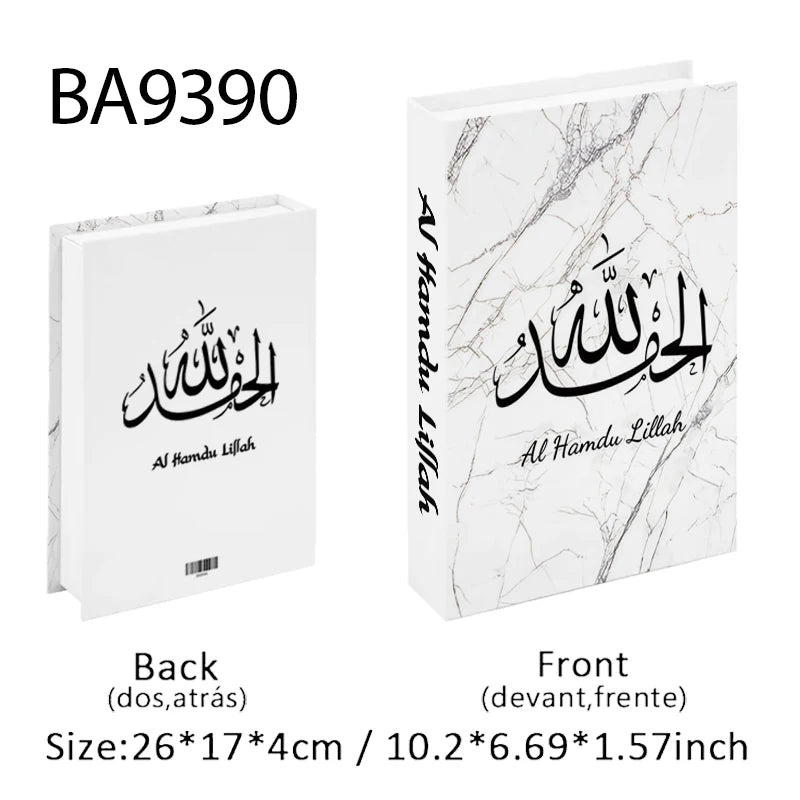 Islamic Kaaba Mosque Luxe Fake Book Storage Box Home Interior Decoration Decorative Books Coffee Table Bedroom Living Room Decor