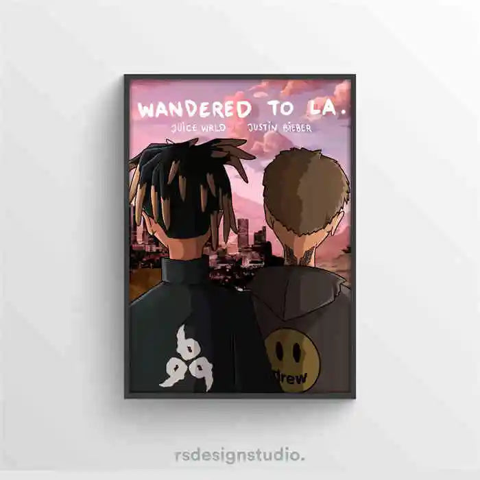 Póster de Juice WRLD Pop Hip Hop Rap Cantante Álbum de Música Portada de Bar de Asma Foto Arte HD Lienzo