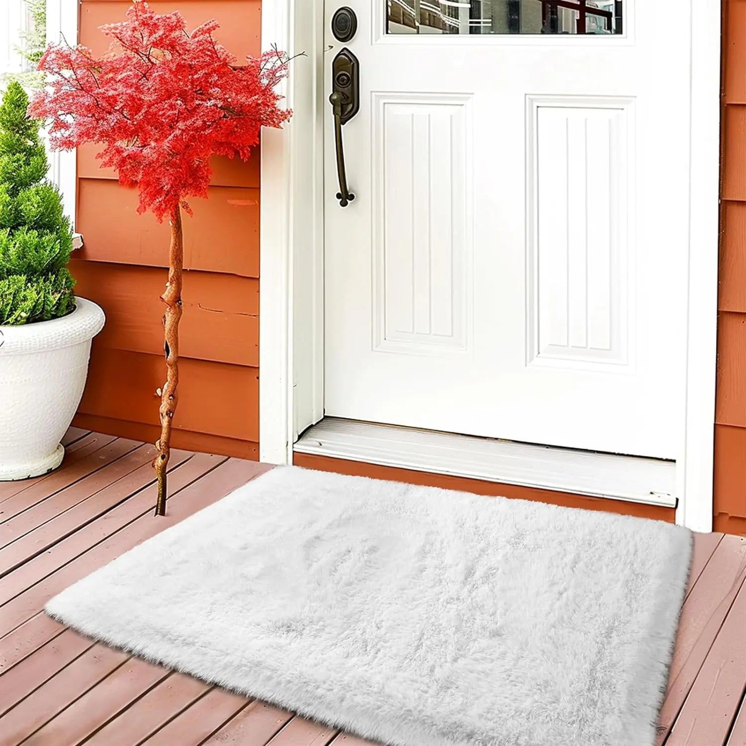 VIKAMA Alfombra de peluche teñida anudada 40x60cm Manta de área suave para el hogar Dormitorio de niñas Manta de cama Habitación infantil Decoración Antideslizante Alfombrilla de piso