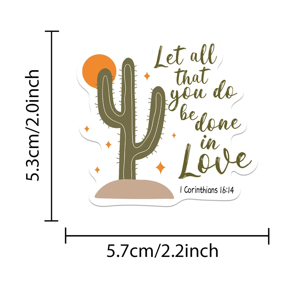 10/30/50pcs Pegatinas de dibujos animados de Jesús cristiano, versículos bíblicos, calcomanías de fe, para laptop, teléfono, equipaje de viaje, coche, papelería, juguetes