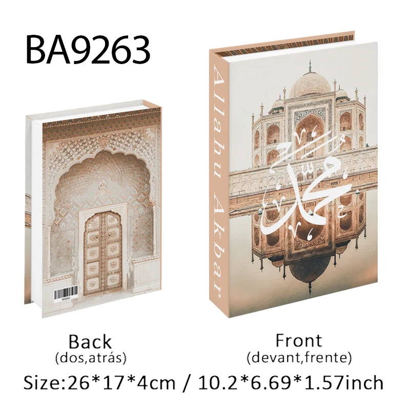 Islamic Decorative Books Kaaba Mosque Luxury Fake Book Storage Box Interior Decoration Coffee Table Bedroom Ornaments Room Decor