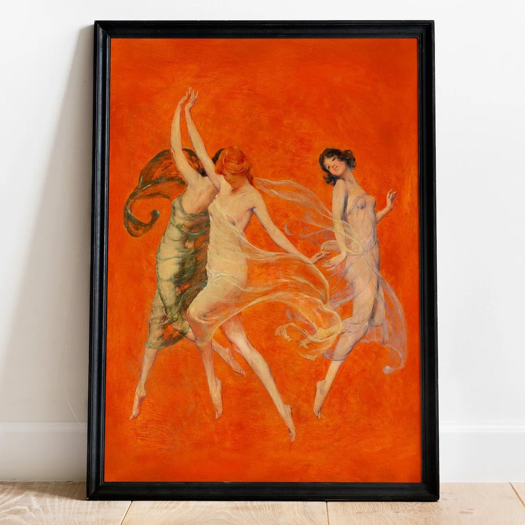 Warren B. Davis - Estampe "La danse des trois muses", estampe d'art de qualité musée