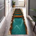 Alfombra 3D Cascada Cañón, Estampado Realista de la Naturaleza, Tapete Antideslizante para Sala, Dormitorio, Pasillo, Decoración del Hogar