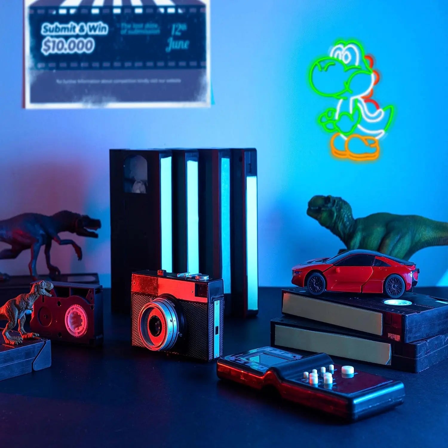 Dinosaurios Letrero de neón Bar Copa de vino Luz de neón LED Alimentado por USB para Sala de juegos Cueva de hombre Club Bar Tienda Pared Fiesta de cumpleaños