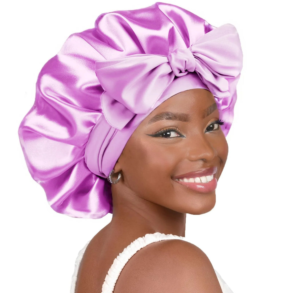 Satin Bonnet Silk Bonnet Adjustable Bonne For Sleeping Hair Bonnet With Tie Band Bonnets For Women Men