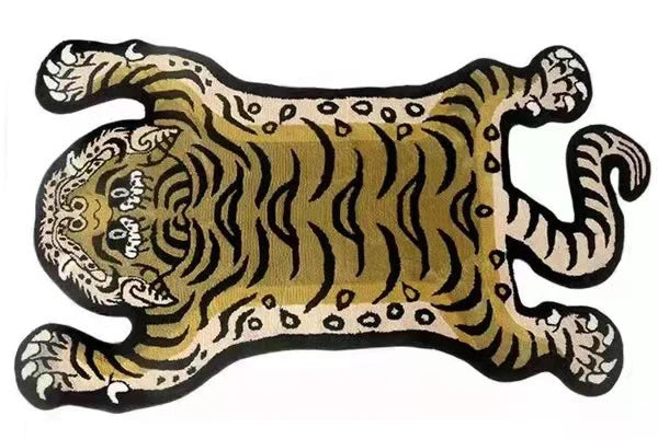 Alfombra con Diseño de Tigre Biónico VIKAMA - Alfombrilla Exclusiva con Forma, Ideal para la Decoración de Sala de Estar y Dormitorio, Alfombra Imprescindible